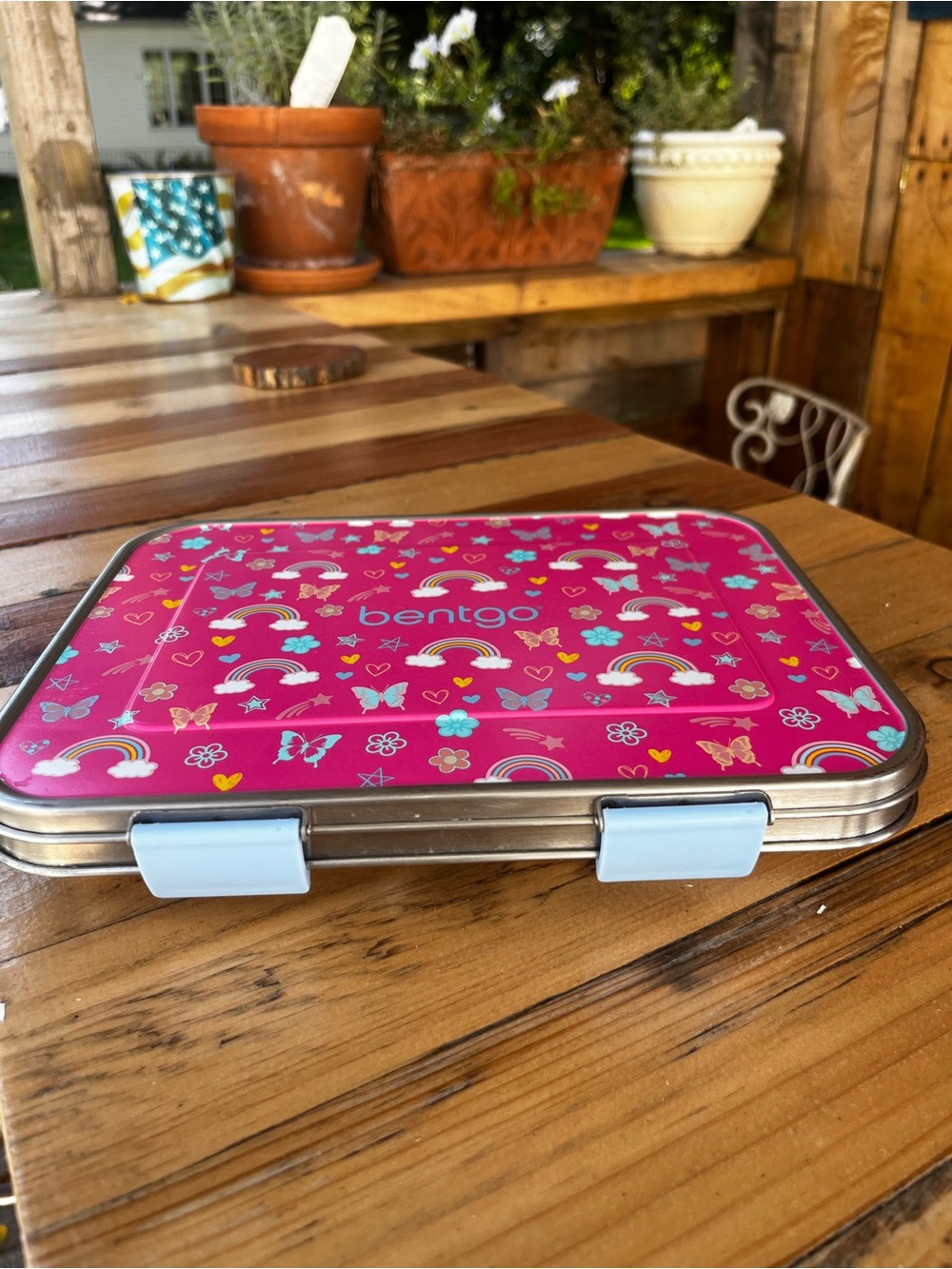 Bentgo Kids Stainless Steel Lunchbox - Rainbows & Butterflies LIKE NEW! - Picture 5 of 12
